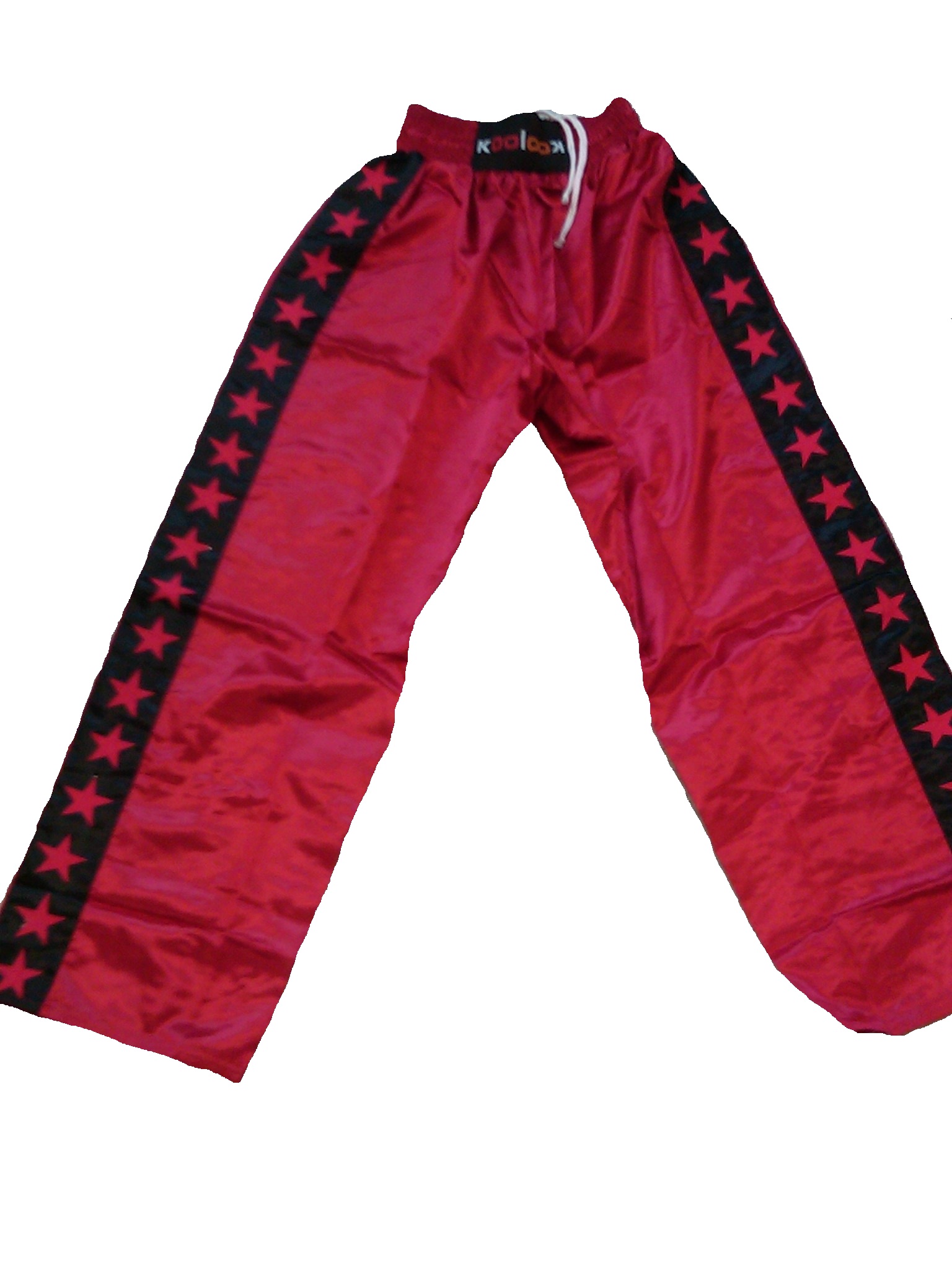 pantaloni lunghi kickboxing rossi stellati