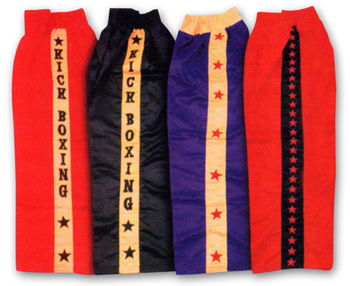 pantaloni lunghi kickboxing rossi stellati